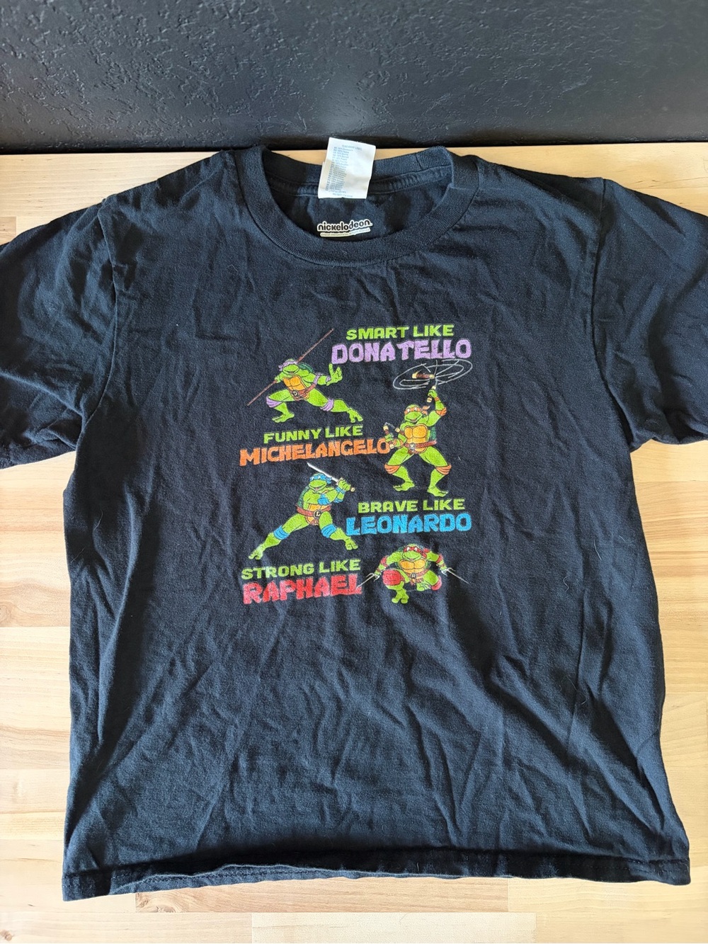 Nickelodeon Black Tee TMNT Teenage Mutant Ninja Turtles Boys Small 7/8